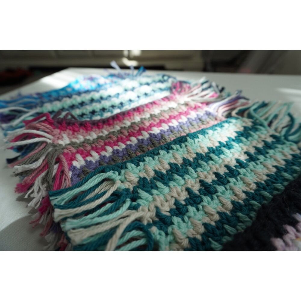 Handmade Crochet Boho Mug Rugs / Oversized Coasters set of 4